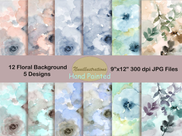 12 Flower Backgrounds: Hand-Painted Pastel Watercolor Textures for Everyday Creativity