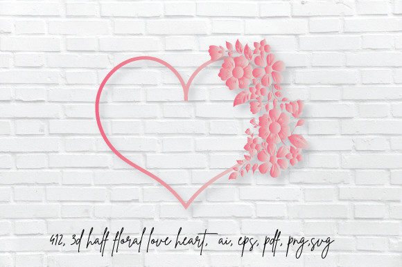 3D Valentine Heart Half Floral: A Strategic Asset for Creative Projects and Brand Expression