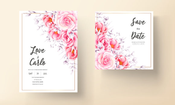 Beautiful Rose Flower Wedding Invitation Template