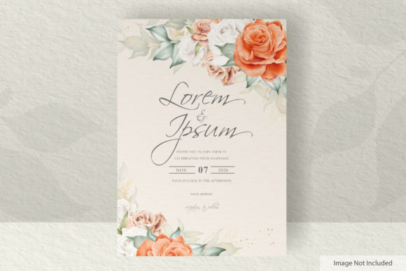 Colorful Watercolor Floral Wedding Card Design