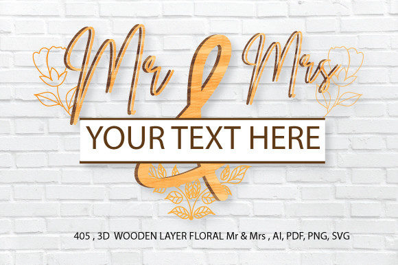 Elevate Special Occasions with a 3D Floral Wooden Layer Mr. Mrs. SVG