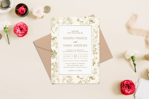 Elevating Wedding Invitations with Modern Gold Florals