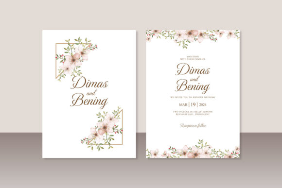 Floral Watercolor for Wedding Invitation