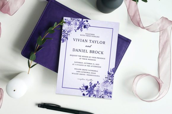 Purple Floral Elegant Watercolor: A Versatile Foundation for Wedding Design
