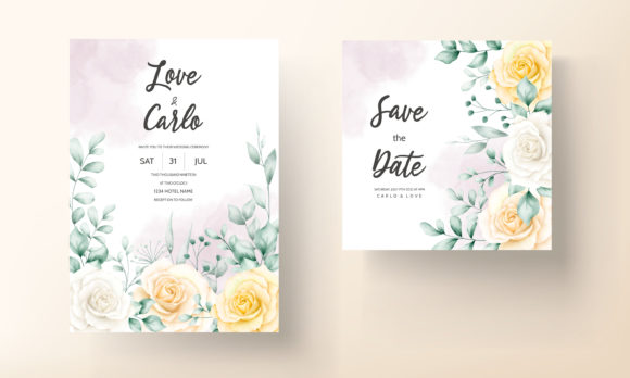 Watercolor Rose Lemon: A Timeless Invitation Design